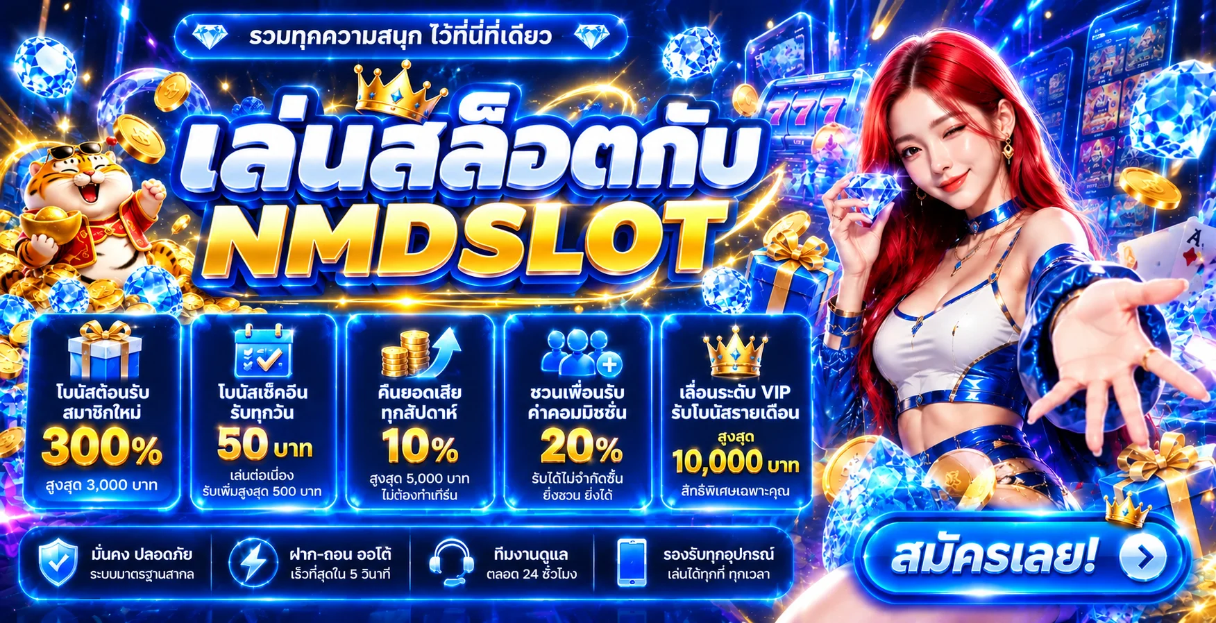 เล่นสล็อตกับ NMDSLOT พร้อมตัวละคร Fortune Tiger